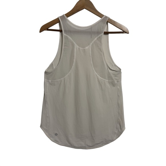 lululemon athletica Tops - Lululemon Athletica Ivory Sheer Mesh Racerback Tank Top Athletic Workout Small